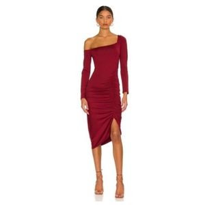 ASTR The Label Off the Shoulder Midi Dress